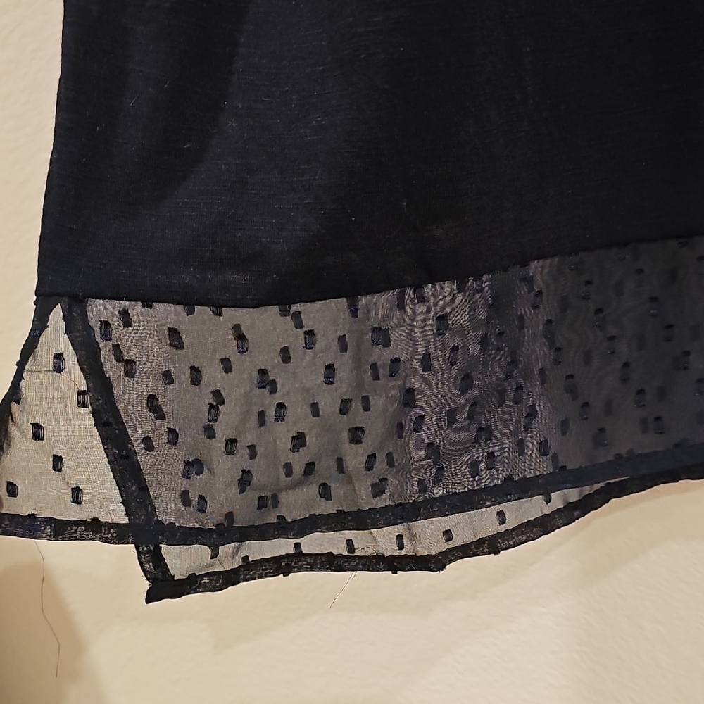 Chic Black Sheer Women's Blouse - Picture 5 of 6